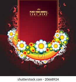 Red, floral banner