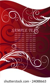 red floral banner