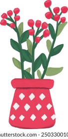 Red Floral Beauty in a Pot, Flower Oil Paint Style