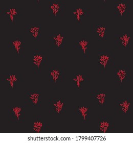 Red Floral brush strokes seamless pattern background for fashion prints, graphics, backgrounds and crafts