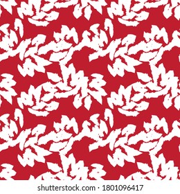Red Floral brush strokes seamless pattern background for fashion prints, graphics, backgrounds and crafts