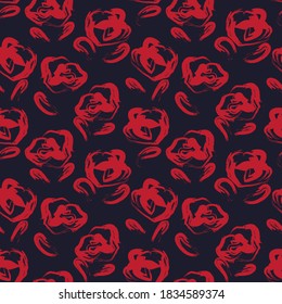 Red Floral brush strokes seamless pattern background for fashion prints, graphics, backgrounds and crafts