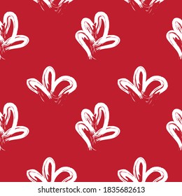 Red Floral brush strokes seamless pattern background for fashion prints, graphics, backgrounds and crafts