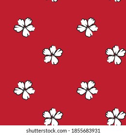 Red Floral brush strokes seamless pattern background for fashion prints, graphics, backgrounds and crafts