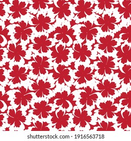 Red Floral brush strokes seamless pattern background for fashion prints, graphics, backgrounds and crafts