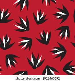 Red Floral brush strokes seamless pattern background for fashion prints, graphics, backgrounds and crafts
