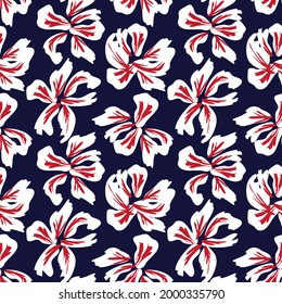 Red Floral brush strokes seamless pattern background for fashion prints, graphics, backgrounds and crafts
