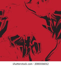 Red Floral brush strokes seamless pattern background for fashion prints, graphics, backgrounds and crafts