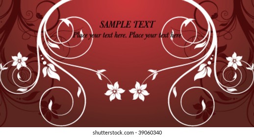red floral card