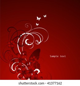 red floral card