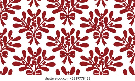 Red floral damask seamless pattern on white background for textiles, wallpaper and graphic design. Flat vector illustration EPS 10.