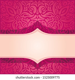 Red floral decorative vector pattern wallpaper background vintage fashion mandala design