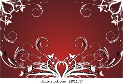 red floral design