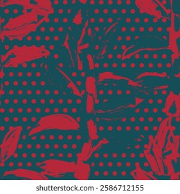 Red Floral dotted seamless pattern design for fashion textiles and graphics