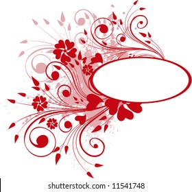 red floral frame