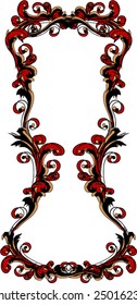 red floral frame