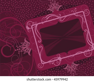 Roter Blumenrahmen, Vektorgrafik