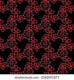 Red Floral Geometric Pattern vector