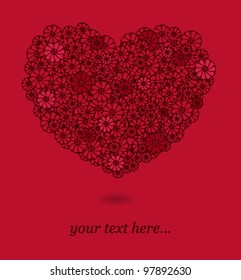 red floral heart background