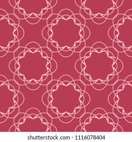 Red floral ornament. Seamless pattern for textile and wallpapers