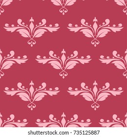 Red floral ornament. Seamless pattern for textile and wallpapers