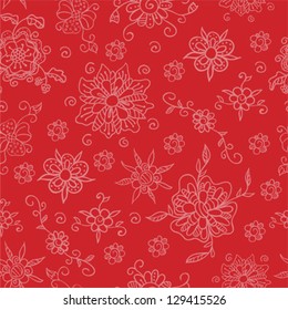 	Red floral pattern
