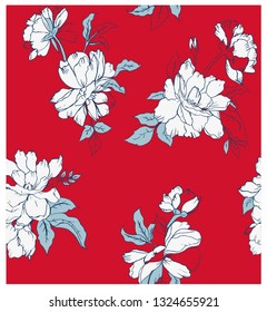 Red floral pattern