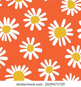 Red Floral Pattern Daisy Background