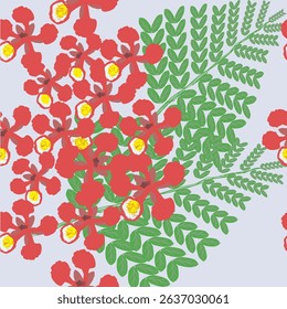 Red floral pattern design for fabric or printing