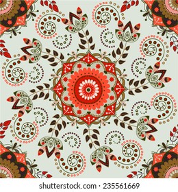 Red floral pattern. Flowers background