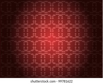 Red floral pattern wallpaper