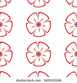 Red floral patterns on a white background vector