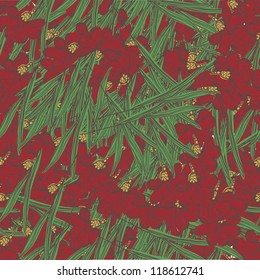 Red floral seamless pattern
