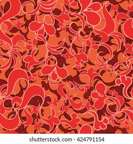 red  floral seamless pattern