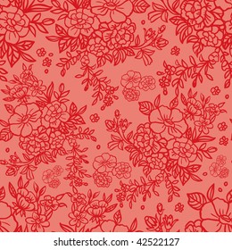 red floral seamless pattern