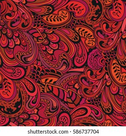 Red floral seamless pattern