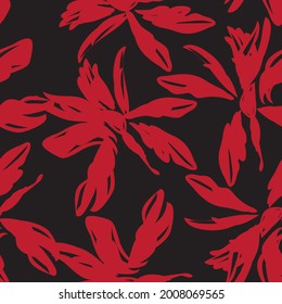 Red Floral seamless pattern background for fashion textiles, graphics, backgrounds and crafts