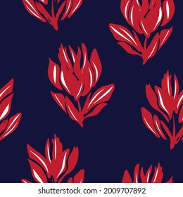 Red Floral seamless pattern background for fashion textiles, graphics, backgrounds and crafts