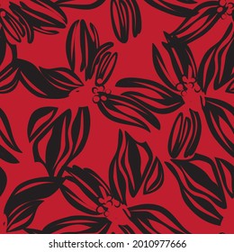 Red Floral seamless pattern background for fashion textiles, graphics, backgrounds and crafts
