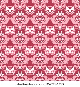 Red floral seamless pattern. Pale red and beige colored background for wallpapers, textile and fabrics