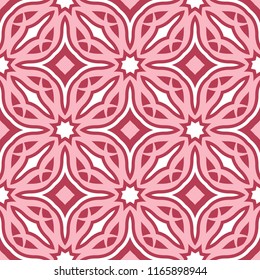 Red floral seamless pattern. Pale red and beige colored background for wallpapers, textile and fabrics
