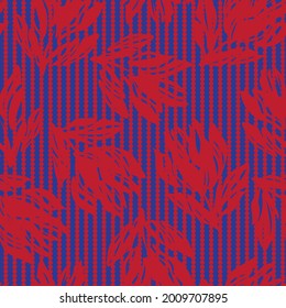 Red Floral sin soldadura con fondo a rayas para textiles y gráficos de moda