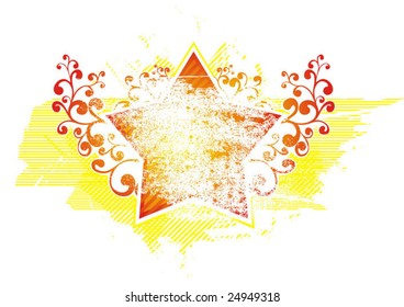 red floral star