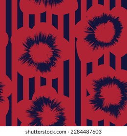 Red Floral striped seamless pattern design for fashion textiles and graphics