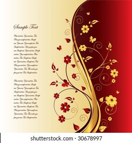 Red Floral Stylish Background