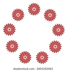 Red floral trendy 3d round background vector
Vector background with flowers trendy round