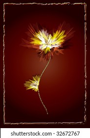 Red Floral- Vector Illustration