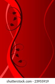 Ilustración de vector floral roja en orientación vertical con espacio para texto