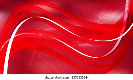 Red Flow Curves Background Vector Image