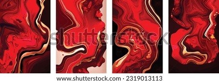Red Flow Geode Marble Alcohol Ink Abstract vector. Abstract multicolored marble texture background.